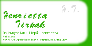 henrietta tirpak business card