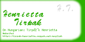 henrietta tirpak business card